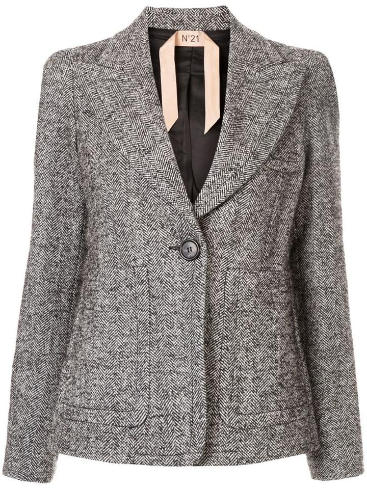 Nº21 Chevron Knit Blazer - Grey