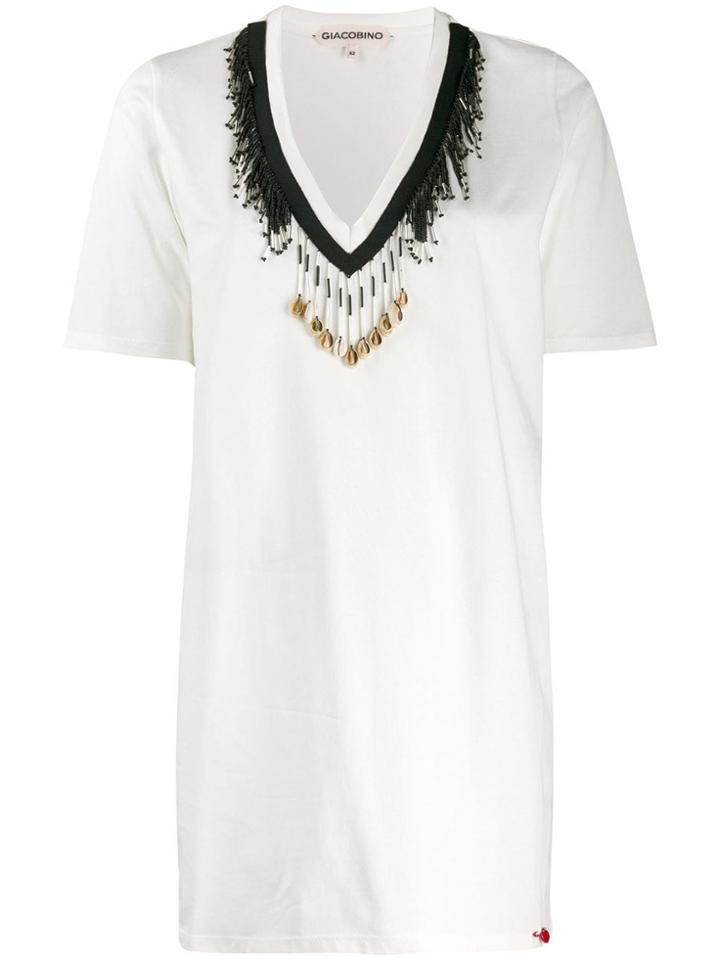 Giacobino Bead Embellished T-shirt - White