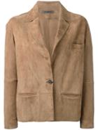Simonetta Ravizza One-button Suede Jacket, Women's, Size: 44, Nude/neutrals, Goat Suede/cupro