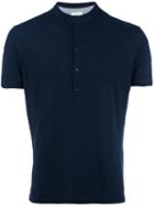 Paolo Pecora Henley T-shirt, Men's, Size: Small, Blue, Cotton