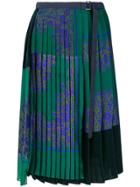 Sacai Belted Pleated Skirt - Green