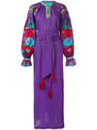 Yuliya Magdych - 'flower River' Dress - Women - Linen/flax - S, Pink/purple, Linen/flax