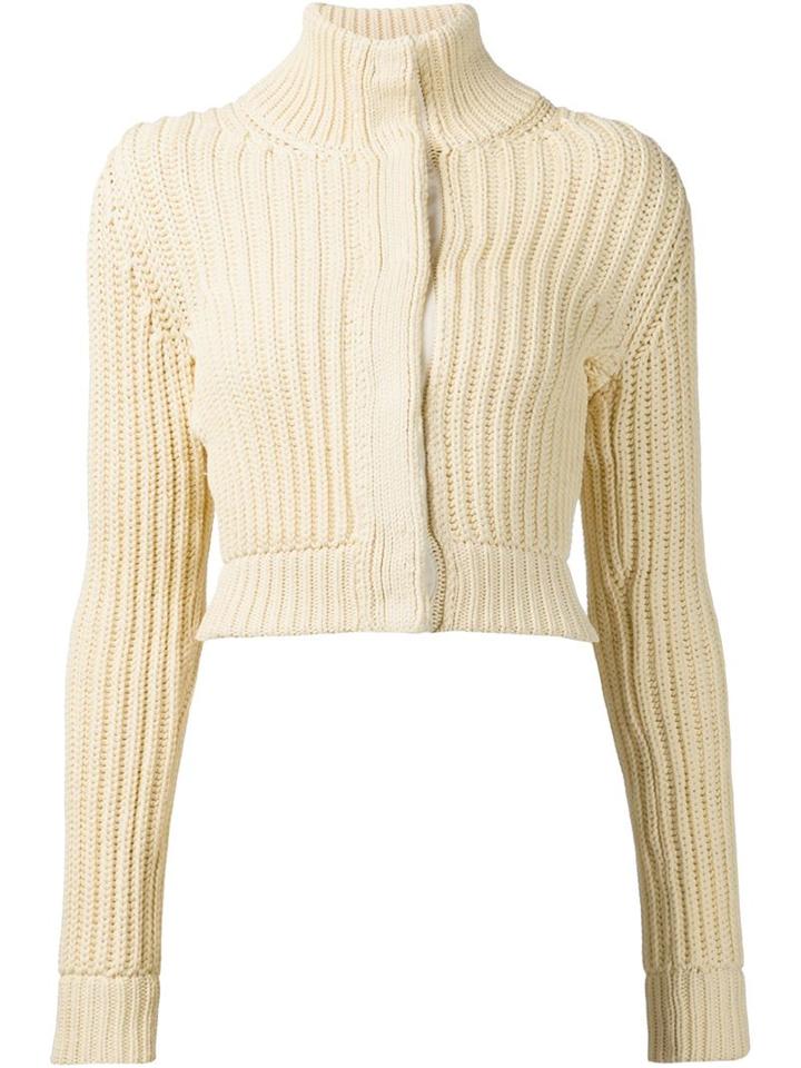 Maison Margiela Cropped Cardigan, Women's, Size: Medium, White, Cotton/polyamide
