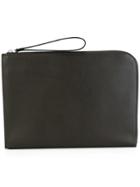 Valextra Large Zipped Clutch - Black