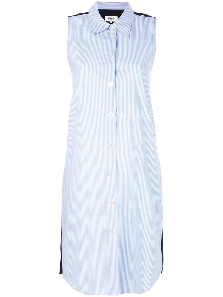 Mm6 Maison Margiela Sleeveless Shirt Dress - Blue