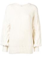 P.a.r.o.s.h. Cable Knit Jumper - White