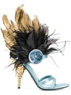 Prada Feather Plume Sandals - Blue