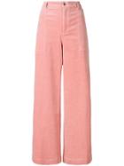 Ganni Ridgewood Corduroy Trousers - Pink