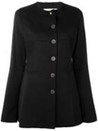 Loewe - Flared Sleeve Button Jacket - Women - Spandex/elastane/virgin Wool - 40, Women's, Black, Spandex/elastane/virgin Wool