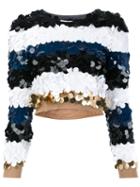 Sonia Rykiel Sequined Striped Jumper, Women's, Size: Small, Wool/sequin