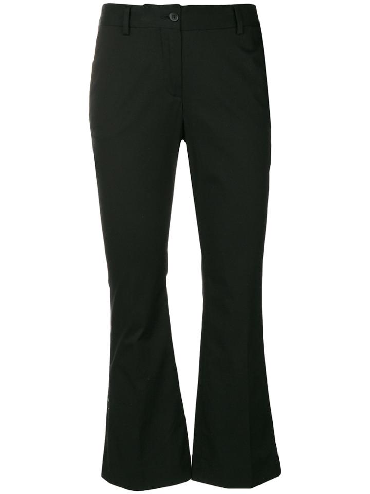 Alberto Biani Cropped Flare Trousers - Black