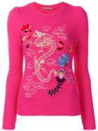 Ermanno Scervino Embroidered Fitted Top - Pink & Purple