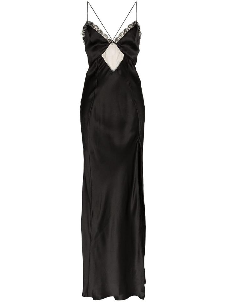 Faith Connexion Fitted Silk Maxi Dress - Black