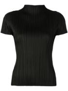 Pleats Please By Issey Miyake High Neck Top - Black