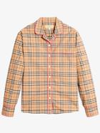 Burberry Contrast Piping Vintage Check Pyjama-style Shirt - Brown