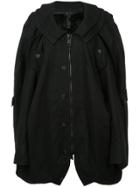 Vera Wang Oversized Military Coat - Black