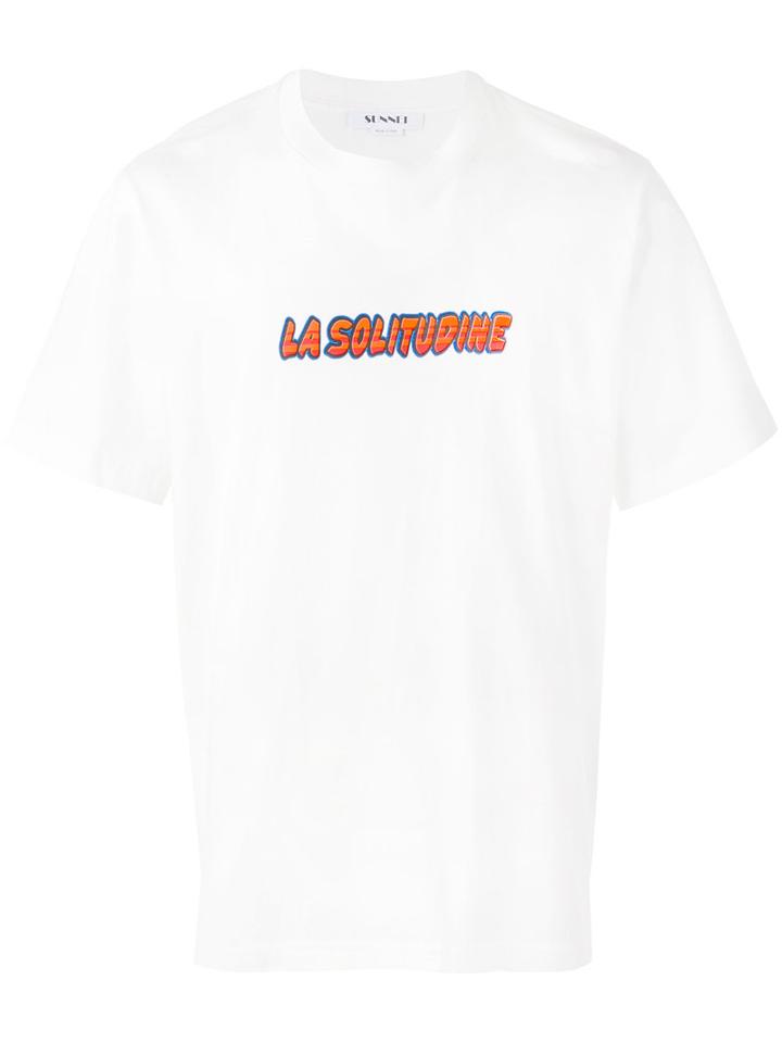 Sunnei 'la Solitudine' Print T-shirt, Men's, Size: Large, White, Cotton