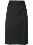 We11done Straight Midi Skirt - Blue