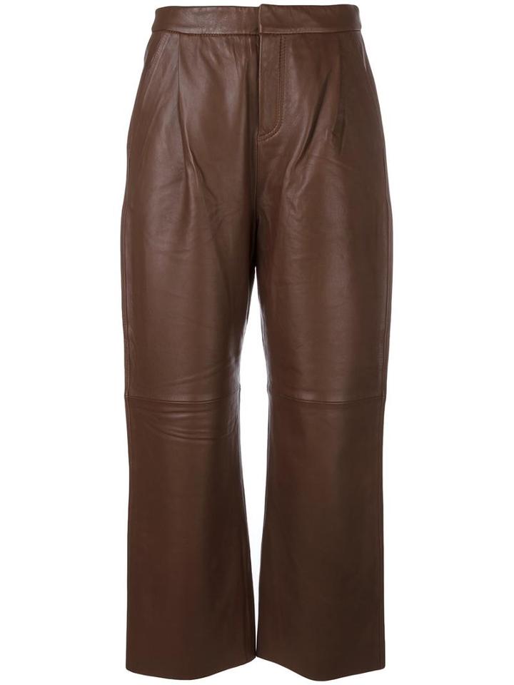 Tony Cohen 'tori' Pants, Women's, Size: 38, Brown, Leather/polyester