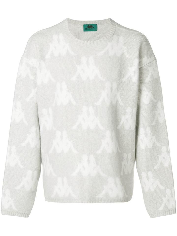Paura Paura X Kappa Printed Logo Sweater - Grey