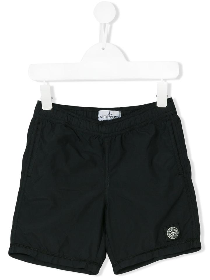 Stone Island Junior - Logo Swim Shorts - Kids - Polyamide-8 - 3 Yrs, Black