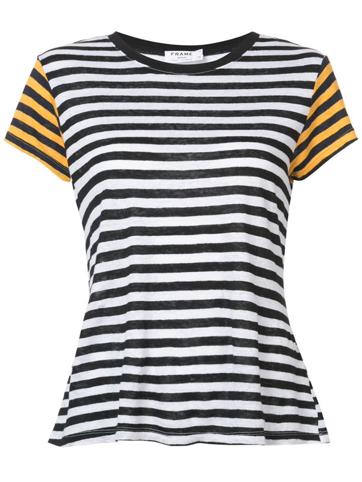 Frame Denim Two Tone Striped T-shirt - Black