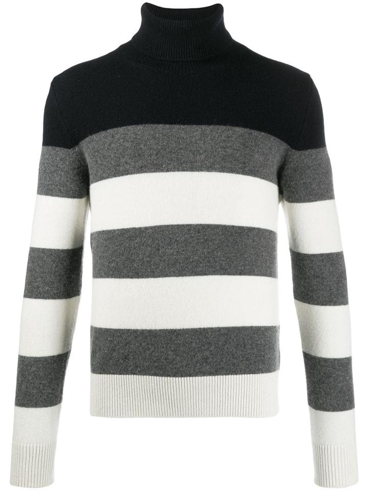 Moncler Striped Roll-neck Jumper - Blue