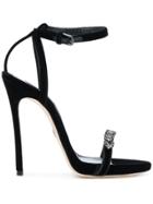 Dsquared2 Embellished Velvet Sandals - Black