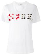 Msgm Logo Embellished T-shirt, Women's, Size: Small, White, Cotton