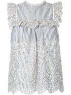 Zimmermann Striped Broderie Anglaise Top - Blue