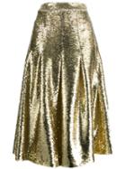 Simone Rocha Sequin Pleated Midi Skirt - Gold