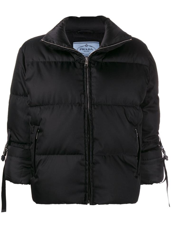 Prada Funnel Neck Puffer Jacket - Black