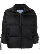 Prada Funnel Neck Puffer Jacket - Black