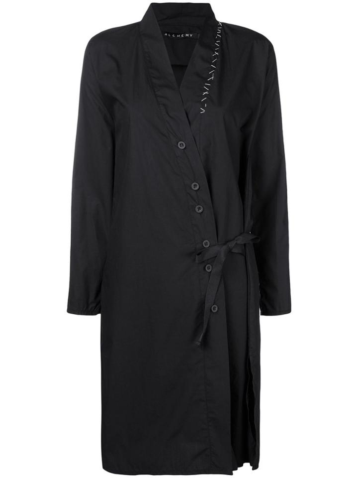 Alchemy Longline Wrap Shirt - Black