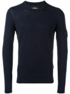 Stone Island Shadow Project Arm Detail Jumper, Men's, Size: Large, Blue, Cotton