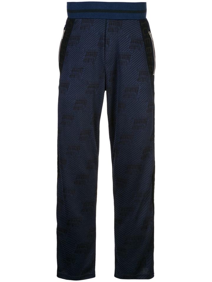 Iceberg Logo Embroidered Track Trousers - Blue