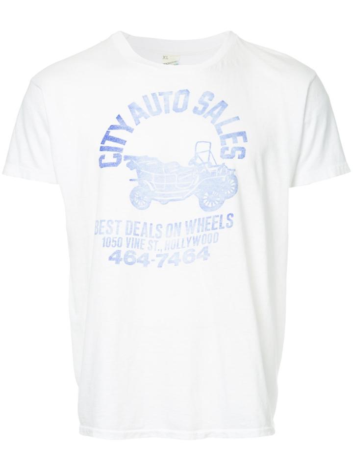 Fake Alpha Vintage 1980s Hot Rod Print T-shirt - White