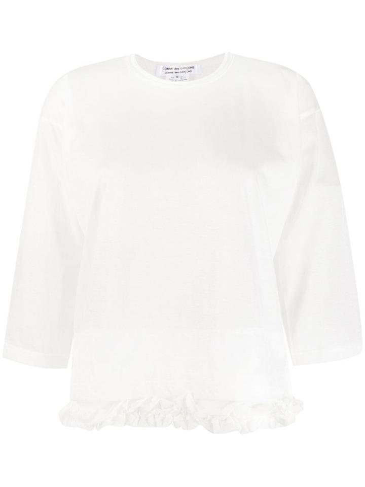 Comme Des Garçons Comme Des Garçons Ruffled Trim T-shirt - White