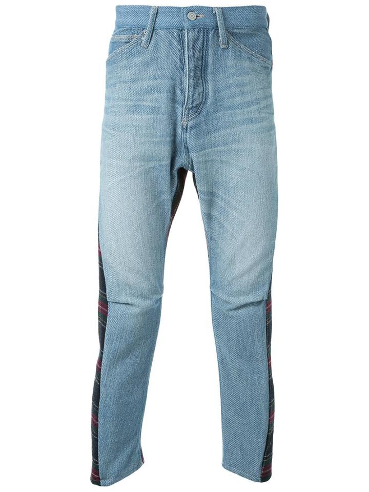 Fad Three Panelled Jeans, Men's, Size: Small, Blue, Cotton/wool
