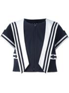 Dolce & Gabbana Sailor Style Cropped Jacket, Women's, Size: 40, Blue, Cotton/polyamide/spandex/elastane/viscose