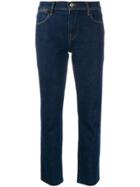 Frame Cropped Slim-fit Jeans - Blue