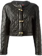 Moschino Vintage Quilted Leather Jacket, Women's, Size: 46, Black