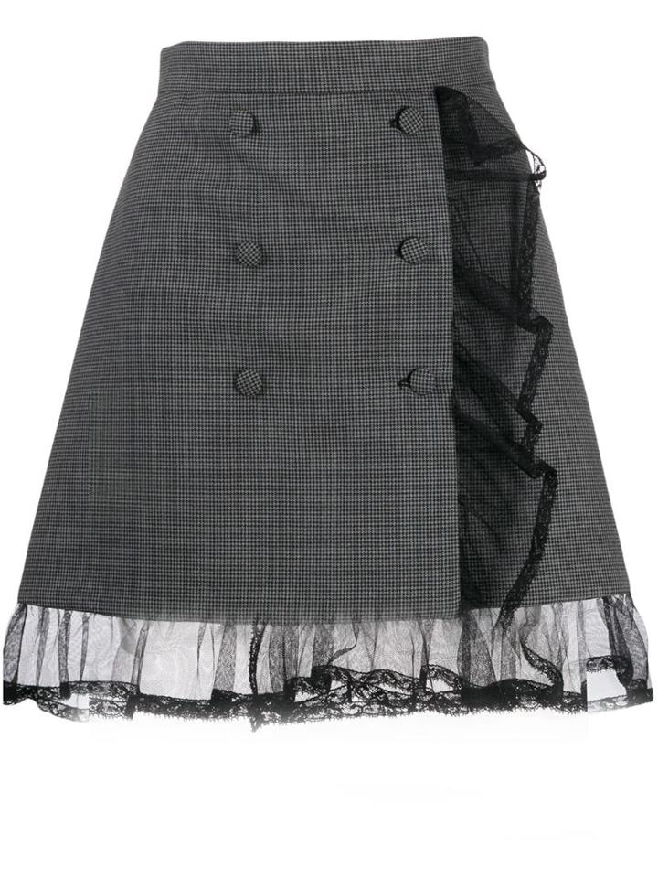 Miu Miu Lace Trim Mini Skirt - Grey