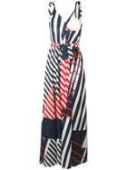 Paule Ka Striped Evening Dress - White