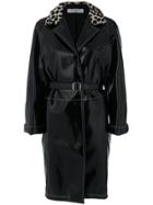 Philosophy Di Lorenzo Serafini Belted Contrast Collar Trench - Black