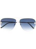 Cartier Tiger Aviator Sunglasses - Black