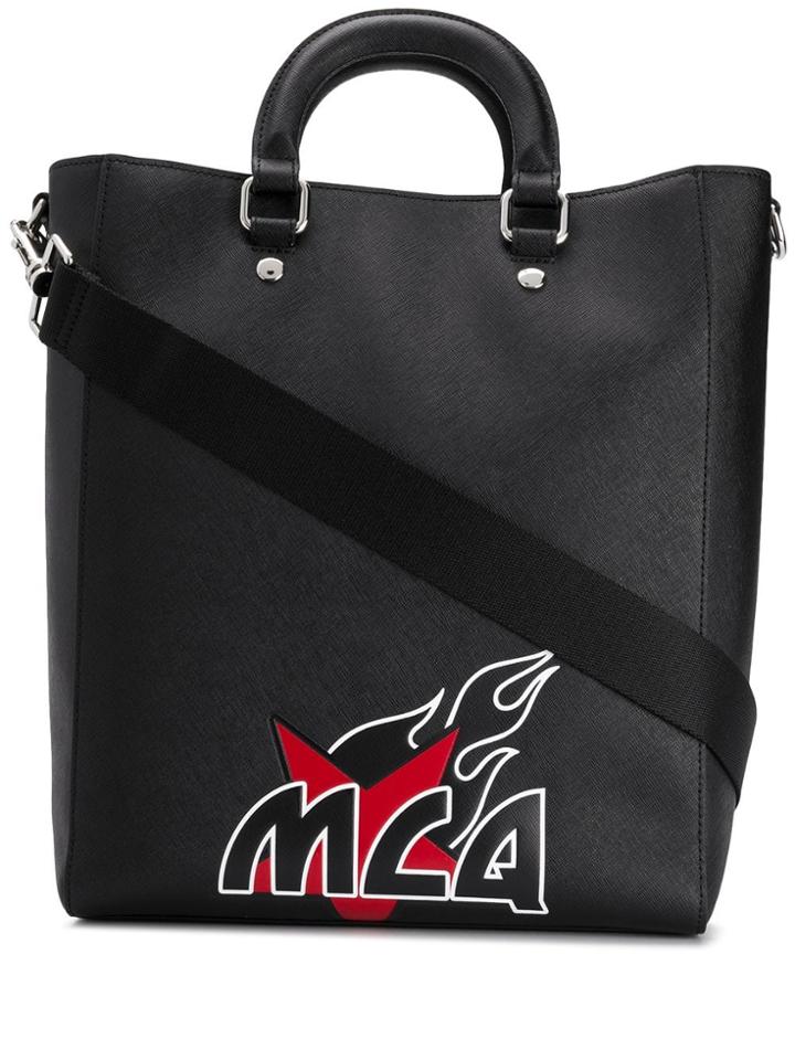 Mcq Alexander Mcqueen Contrast Logo Tote - Black
