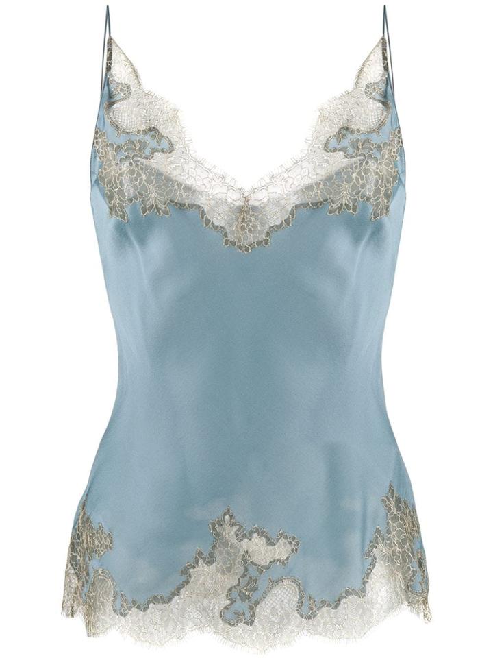 Carine Gilson Sweetheart Neck Camisole - Blue