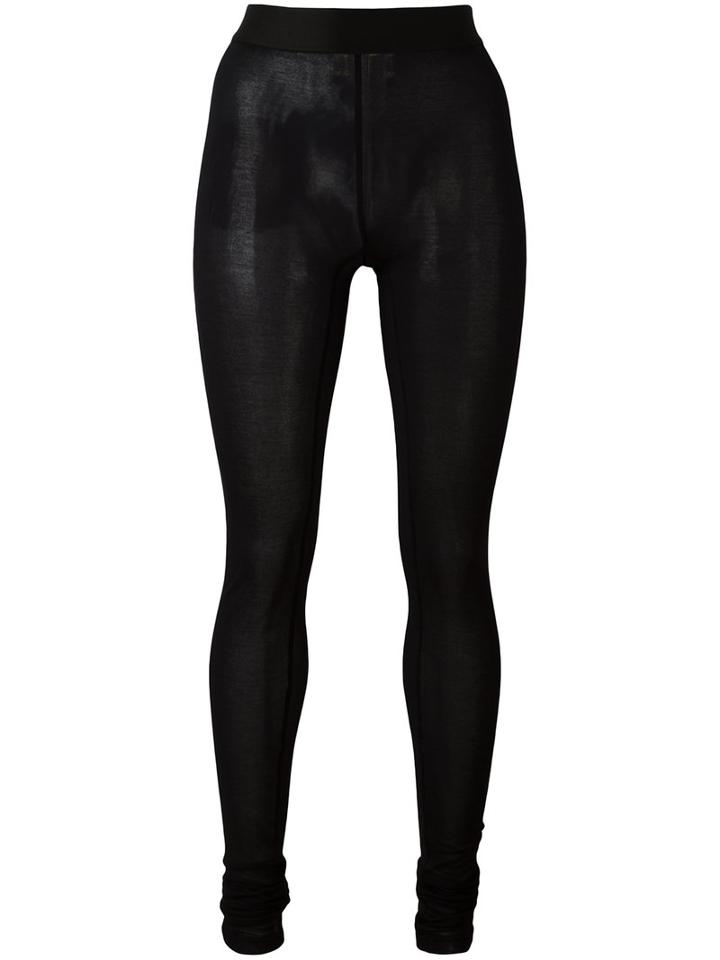 Ann Demeulemeester Semi-sheer Leggings, Women's, Size: 36, Black, Modal