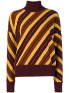 Marni Diagonal Stripe Knitted Sweater - Brown